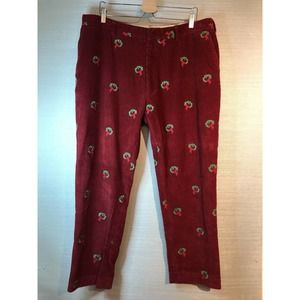 Orvis Red Corduroy Christmas Men's Pants Size 42